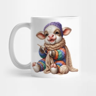 Cow Knitting A Sweater Mug